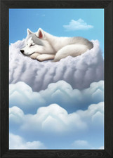 Husky Puppy Dreaming Framed