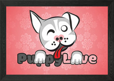 Husky Puppy Framed Wall Art