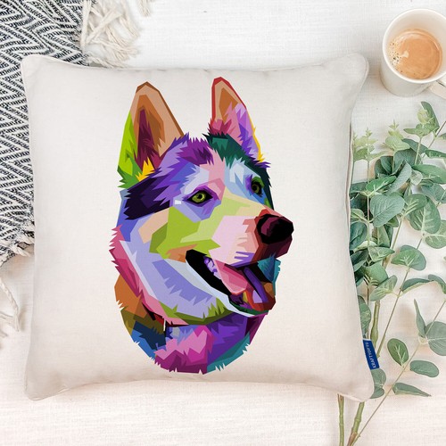 Husky cushion cover pet - cushion,