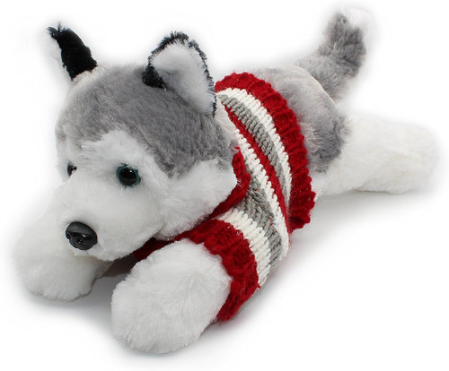 Soft plush toy lying siberian - soft,
